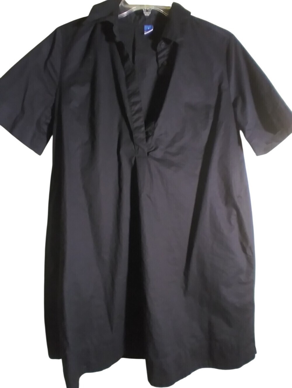 Old Navy Black Jack 100% Cotton Short Sleeve Dress Parcial Button Front Size S